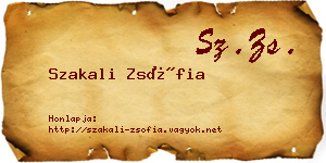 Szakali Zsófia névjegykártya